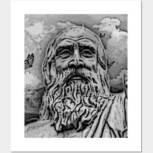 Diogenes Black And White Portrait | Diogenes Artwork Posters and Art